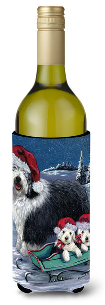 Buy this Old English Sheepdog Christmas Snow Wine Bottle Hugger PPP3120LITERK