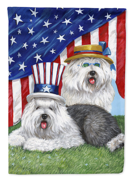 Buy this Old English Sheepdog USA Flag Canvas House Size PPP3121CHF