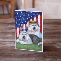 Old English Sheepdog USA Greeting Cards and Envelopes Pack of 8
