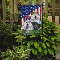 Old English Sheepdog USA Flag Garden Size PPP3121GF