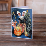 Pug for All Seasons Greeting Cards and Envelopes Pack of 8