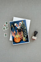 Pug for All Seasons Greeting Cards and Envelopes Pack of 8