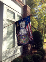 Westie Little Drummer Boy USA Flag Canvas House Size PPP3129CHF