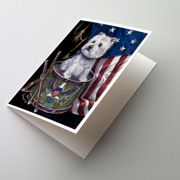 Buy this Westie Little Drummer Boy USA Greeting Cards and Envelopes Pack of 8