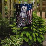 Westie Little Drummer Boy USA Flag Garden Size PPP3129GF