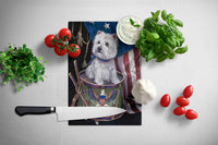 Westie Little Drummer Boy USA Glass Cutting Board Large PPP3129LCB