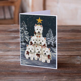 Westie Christmas Family Tree Greeting Cards and Envelopes Pack of 8