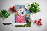 Westie Springtime Glass Cutting Board Large PPP3132LCB