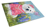 Buy this Westie Springtime Glass Cutting Board Large PPP3132LCB