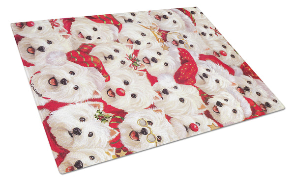 Buy this Westie Christmas a Plenty Glass Cutting Board Large PPP3133LCB