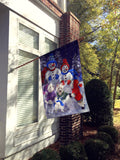 Westie Snowpeople Flag Canvas House Size PPP3135CHF