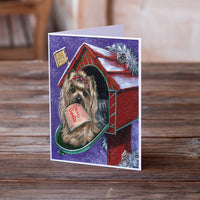 Yorkie Christmas Letter to Santa Greeting Cards and Envelopes Pack of 8