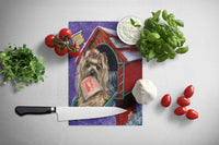 Yorkie Christmas Letter to Santa Glass Cutting Board Large PPP3140LCB