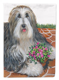 Buy this Bearded Collie Pot of Roses Flag Garden Size PPP3141GF
