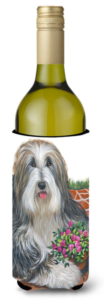 Buy this Bearded Collie Pot of Roses Wine Bottle Hugger PPP3141LITERK