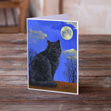 Black Cat Hocus Pocus Halloween Greeting Cards and Envelopes Pack of 8