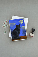 Black Cat Hocus Pocus Halloween Greeting Cards and Envelopes Pack of 8