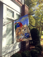 Pomeranian Beach Flag Canvas House Size PPP3145CHF