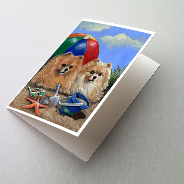 Buy this Pomeranian Beach Greeting Cards and Envelopes Pack of 8