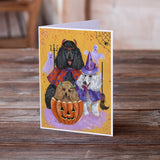 Poodle Halloween Greeting Cards and Envelopes Pack of 8