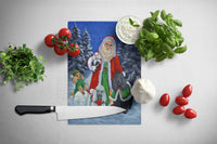 Poodle Christmas Santa Glass Cutting Board Large PPP3150LCB