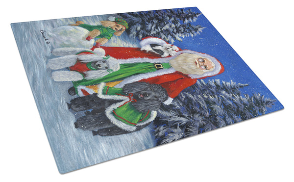 Buy this Poodle Christmas Santa Glass Cutting Board Large PPP3150LCB