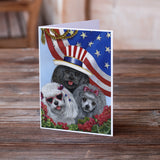 Poodle USA Greeting Cards and Envelopes Pack of 8