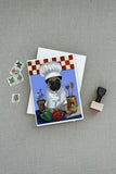 Pug Veggie Chef Greeting Cards and Envelopes Pack of 8