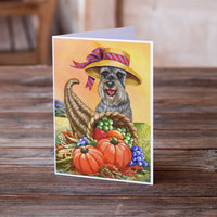 Schnauzer Autumn Greeting Cards and Envelopes Pack of 8