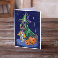 Schnauzer Halloween Good Witch Greeting Cards and Envelopes Pack of 8