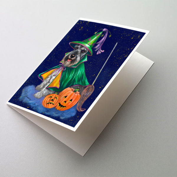 Buy this Schnauzer Halloween Good Witch Greeting Cards and Envelopes Pack of 8