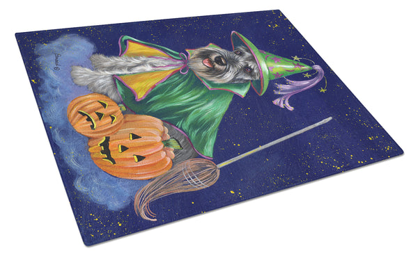 Buy this Schnauzer Halloween Good Witch Glass Cutting Board Large PPP3159LCB