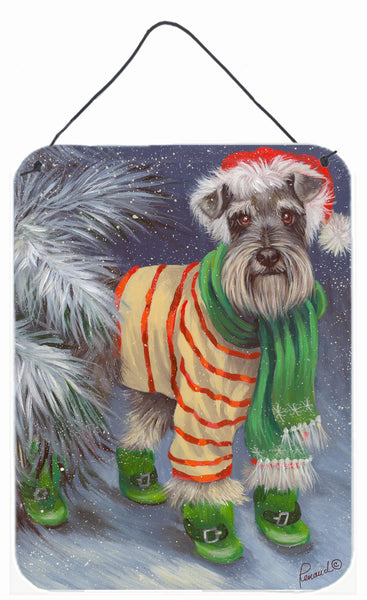 Buy this Schnauzer Christmas Green Boots Wall or Door Hanging Prints PPP3160DS1216
