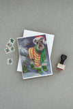 Schnauzer Christmas Green Boots Greeting Cards and Envelopes Pack of 8