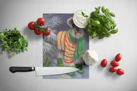 Schnauzer Christmas Green Boots Glass Cutting Board Large PPP3160LCB
