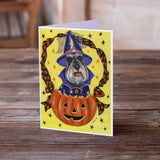 Schnauzer Halloween Greeting Cards and Envelopes Pack of 8