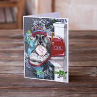 Schnauzer Christmas Letter to Santa Greeting Cards and Envelopes Pack of 8