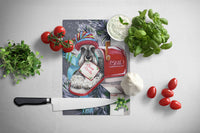 Schnauzer Christmas Letter to Santa Glass Cutting Board Large PPP3162LCB