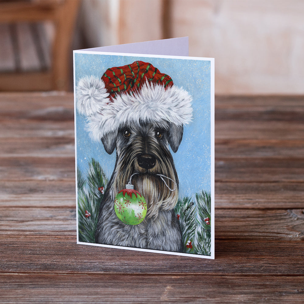 Cartes De Vœux Schnauzer Avec Enveloppes - Thème Noël - Personnalisables - Neuves