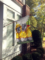 Schnauzer Rain Gear Flag Canvas House Size PPP3164CHF