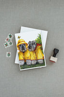Schnauzer Rain Gear Greeting Cards and Envelopes Pack of 8