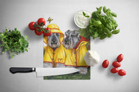 Schnauzer Rain Gear Glass Cutting Board Large PPP3164LCB