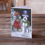 Schnauzer Christmas Snow Dog Greeting Cards and Envelopes Pack of 8