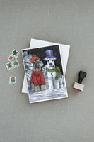 Schnauzer Christmas Snow Dog Greeting Cards and Envelopes Pack of 8