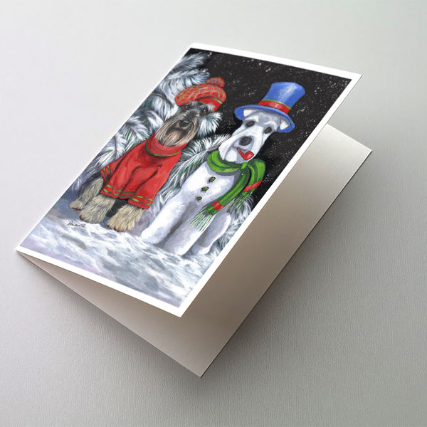 Buy this Schnauzer Christmas Snow Dog Greeting Cards and Envelopes Pack of 8