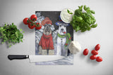 Schnauzer Christmas Snow Dog Glass Cutting Board Large PPP3165LCB