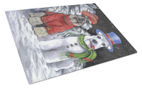 Buy this Schnauzer Christmas Snow Dog Glass Cutting Board Large PPP3165LCB