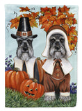 Buy this Schnauzer Thanksgiving Pilgrims Flag Canvas House Size PPP3167CHF