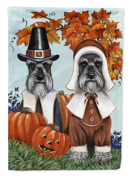 Buy this Schnauzer Thanksgiving Pilgrims Flag Canvas House Size PPP3167CHF