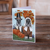 Schnauzer Thanksgiving Pilgrims Greeting Cards and Envelopes Pack of 8